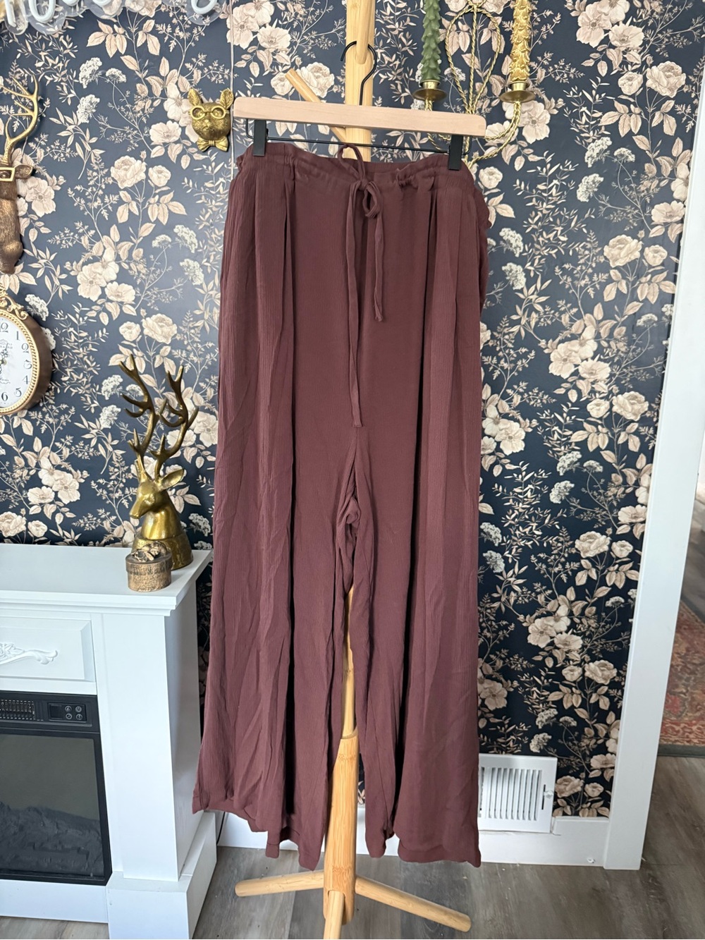 torrid Wide Leg Drawstring Pants in Chocolate Brown